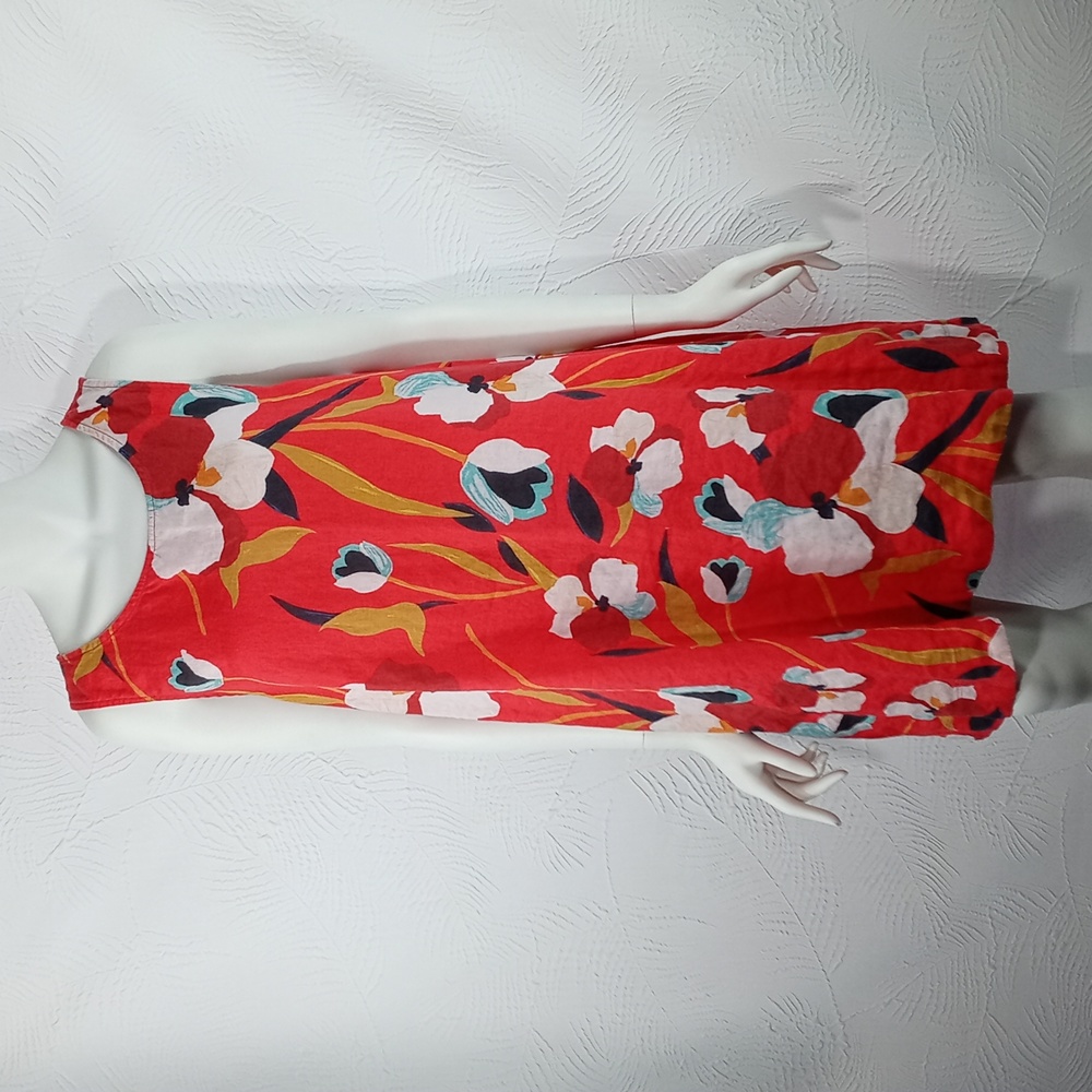 Floral Linen sleeveless dressSz. XL